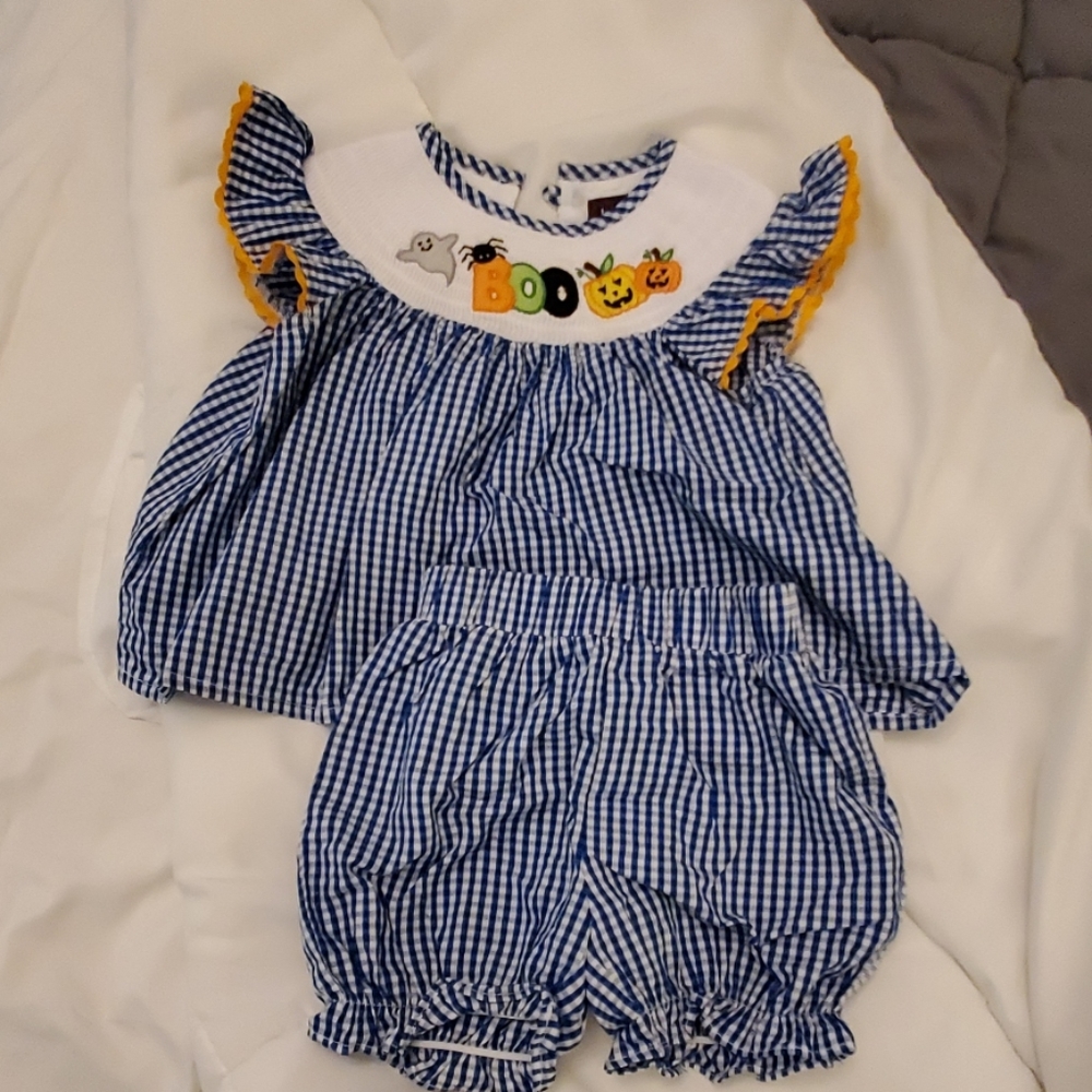 Smocked Halloween outfit (2 piece)